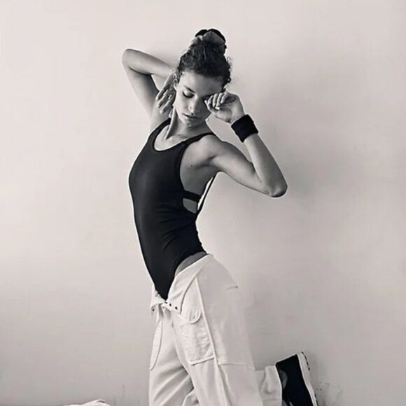 Free People Movement Dance On black bodysuit S - Picture 4 of 15